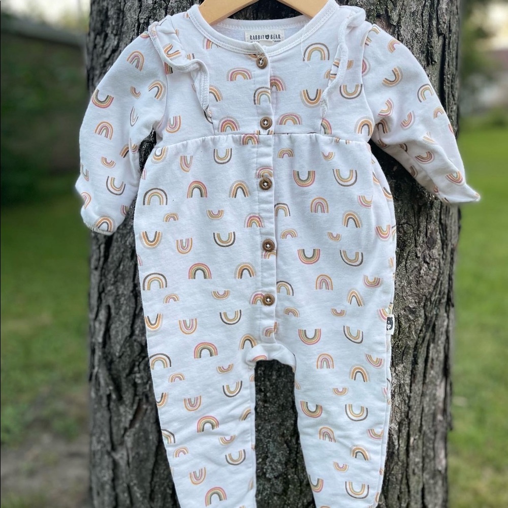 Rabbit Bear ⋒ Boho Rainbow ⋒ Organic Cotton Romper